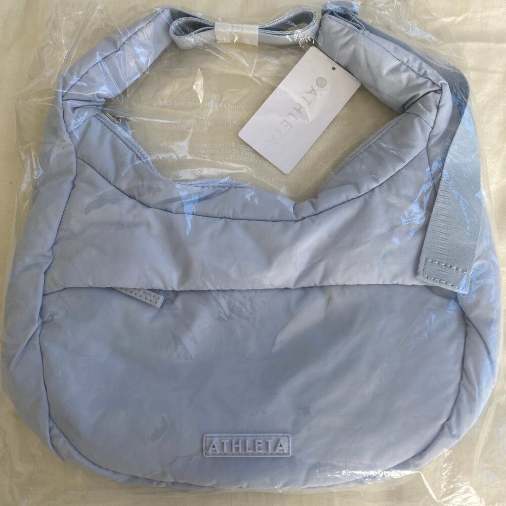 ATHLETA Gossamer Blue All About Small Crossbody Hobo Bag with Bonus Hat😍 - Picture 6 of 7